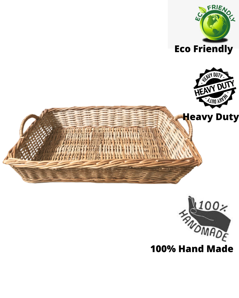 Willow Rectangular Vegetable Tray Basket with Side Handle