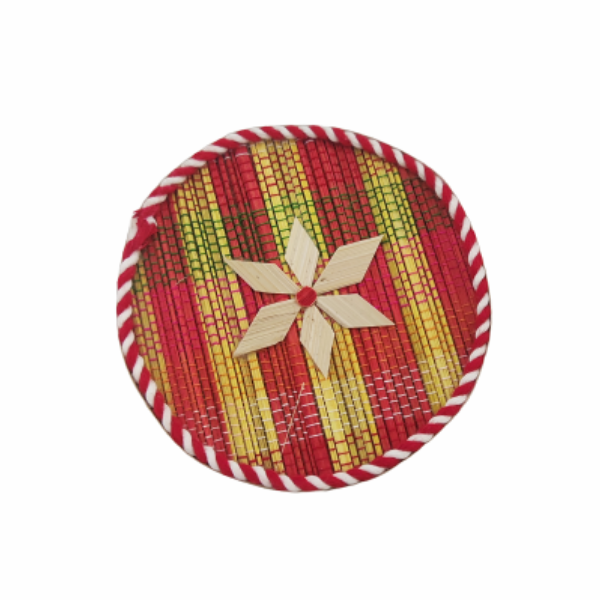 Handmade Bamboo Round Jewelry Box Multicolor Set of 3