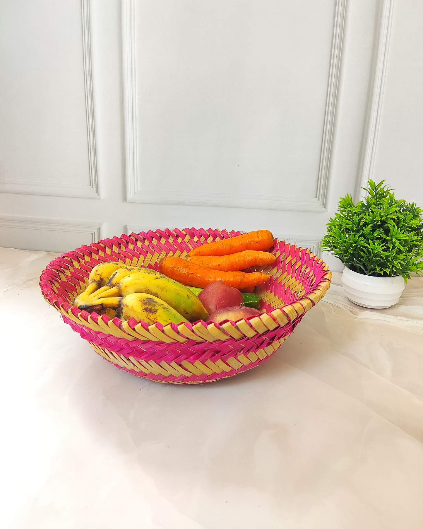 Handmade Bamboo Ultamuri Color Multipurpose Round Basket | Set of 5 Pcs