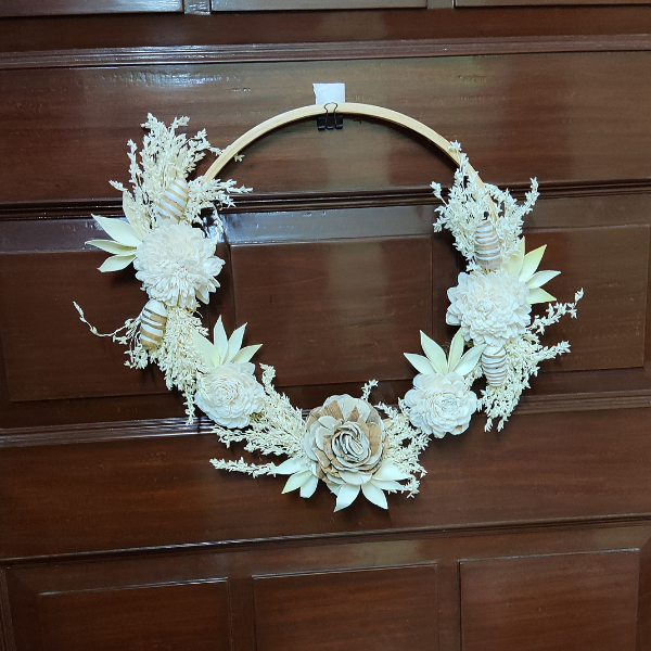 Rose Belle Exotic Natural Color Door Wreath
