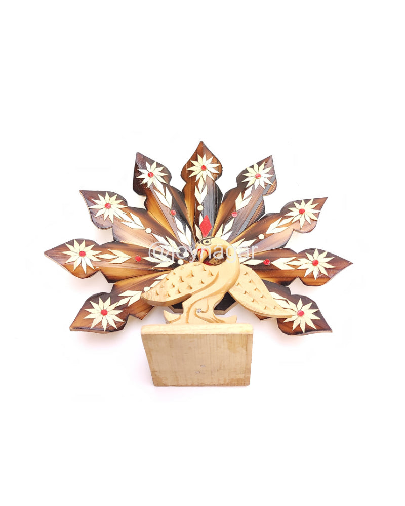 Bamboo Natural Peacock Showpiece