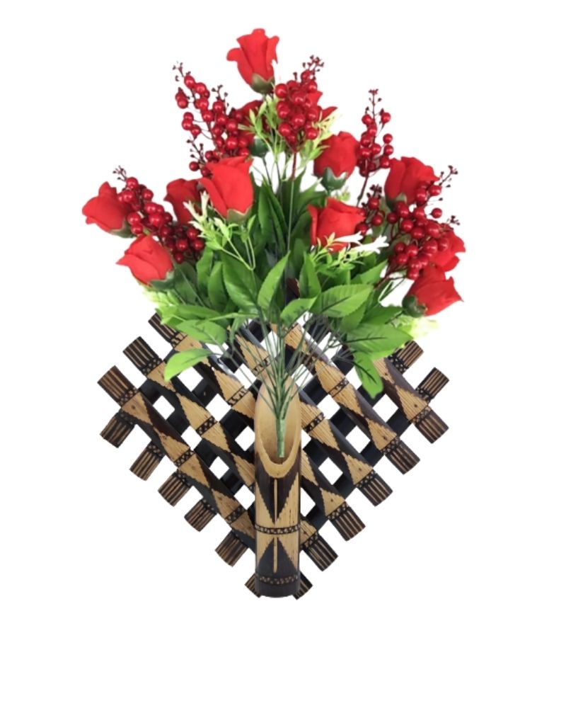 Bamboo Wall Hanging Flower Vase Set of 2