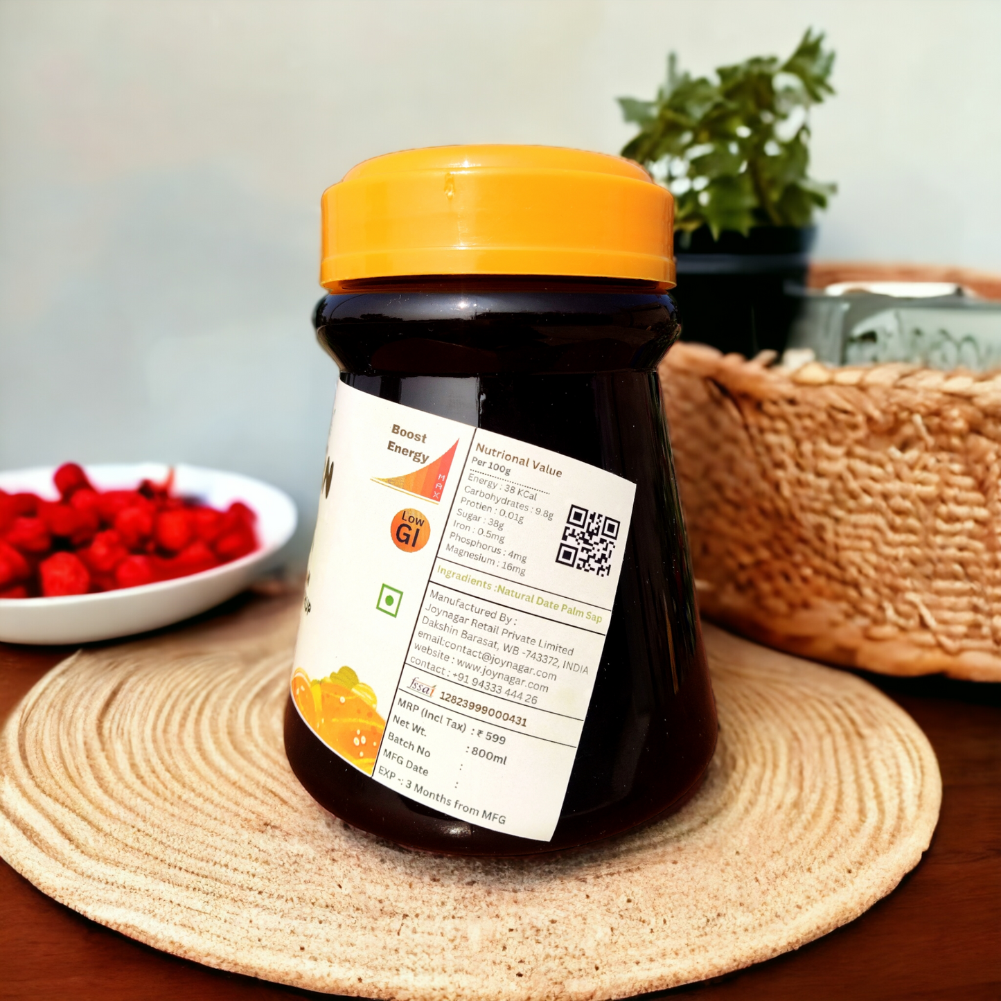 Original Joynagar Brand Nolen Gur / Liquid Khajur Gur / Date Palm Jaggery 800ML