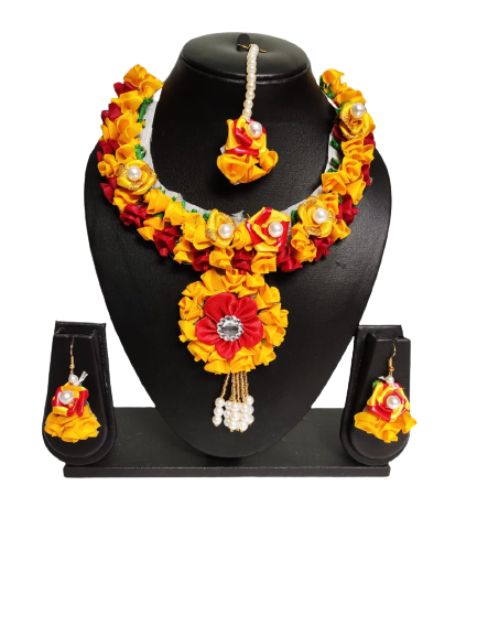 Handmade Weeding Haldi Ceremony Artificial Jewelry Necklace Urbashi Set