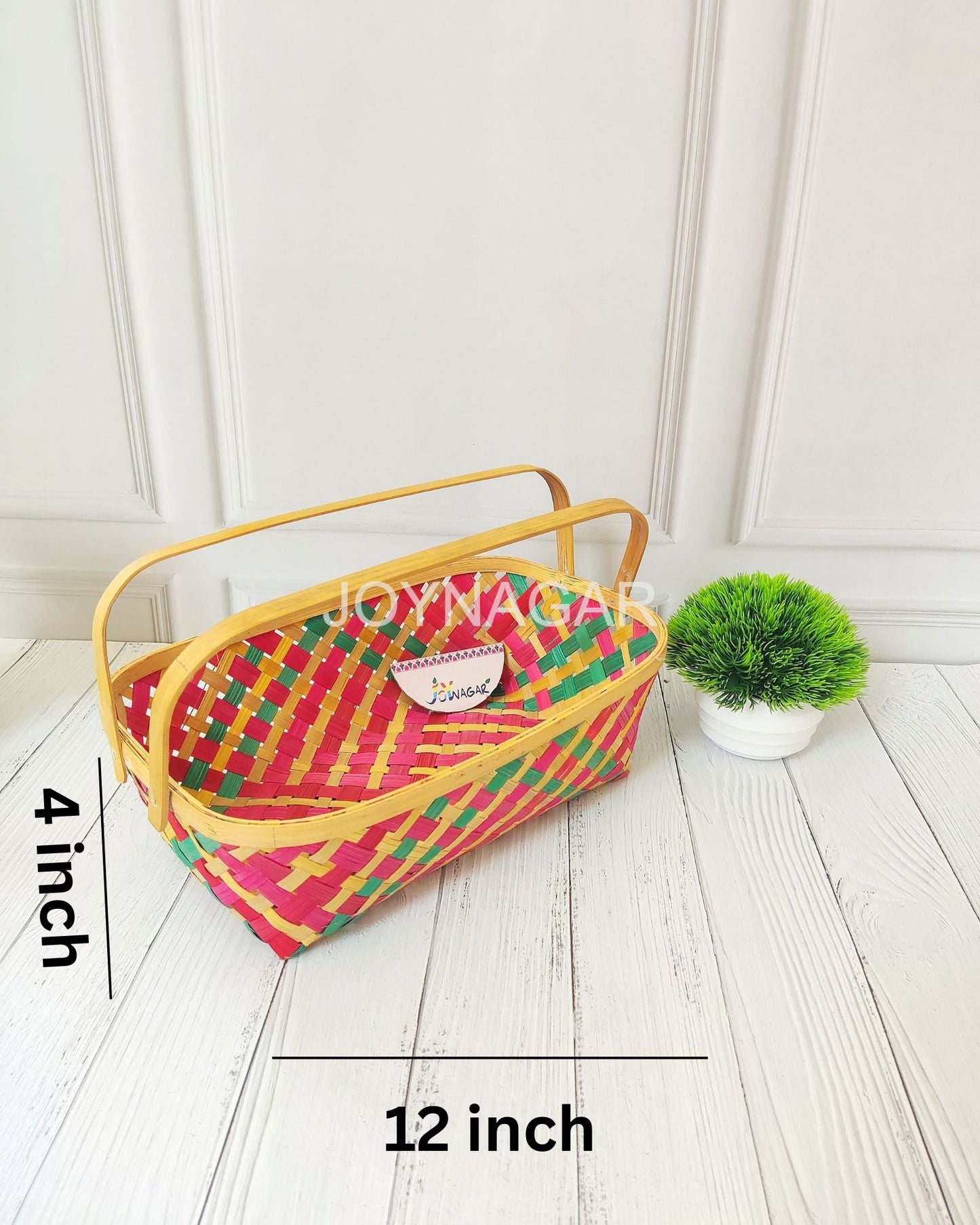 Bamboo Tray 12 inch Color With Handle Set of 2