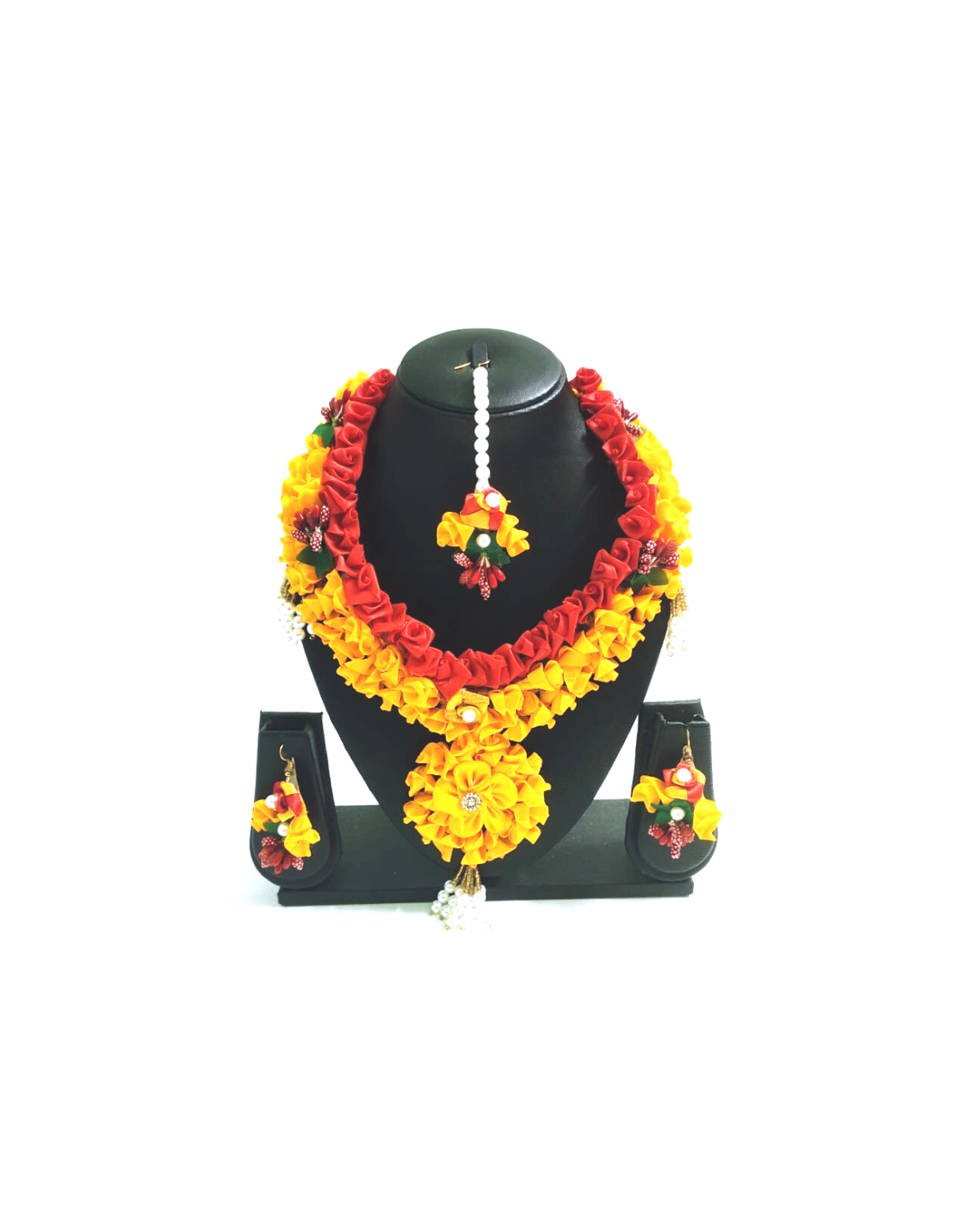 Handmade Wedding Haldi Ceremony Artificial Jewelry Necklace Chandrani Set