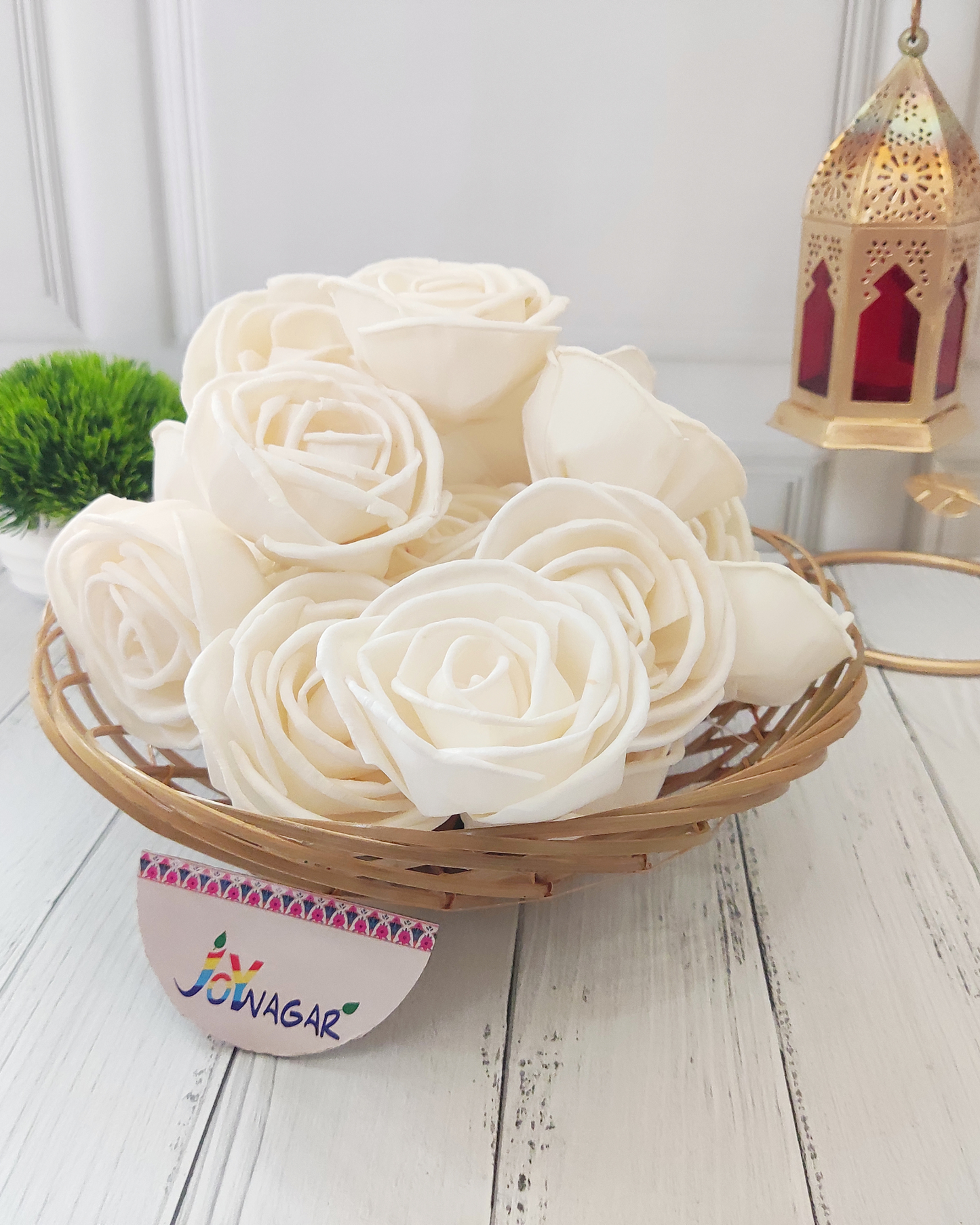 Handmade Bamboo Stick Basket Round Natural Color