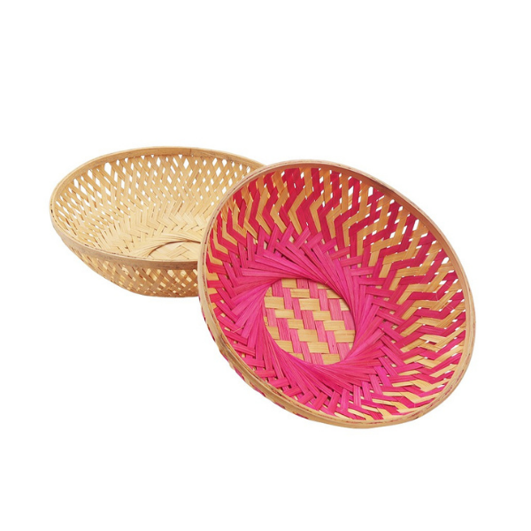 Handmade Bamboo Round Saji / Gift Hamper Basket Set of 5