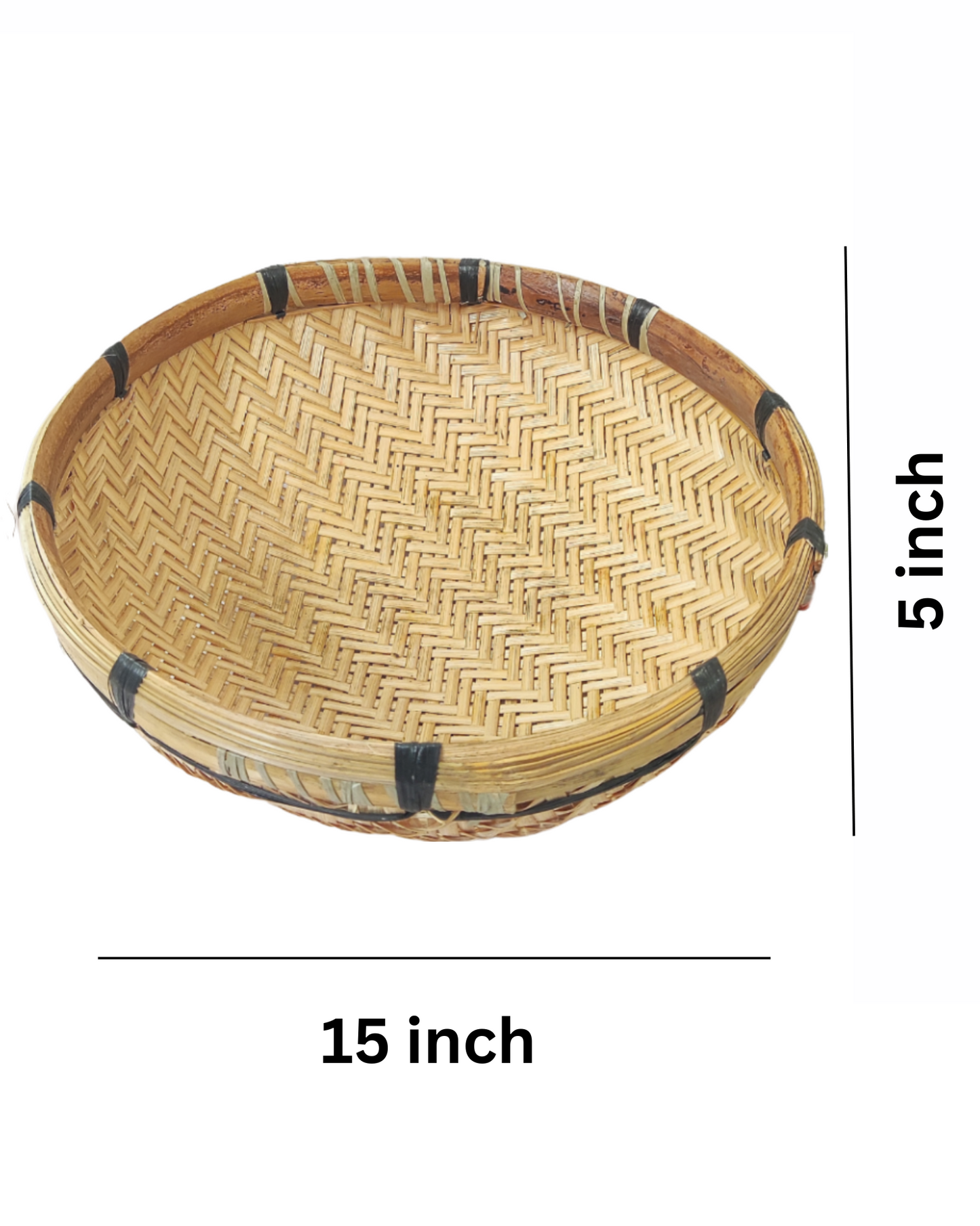 Bamboo Cane Handmade Bengali Style Chala / Round Vegetable Basket