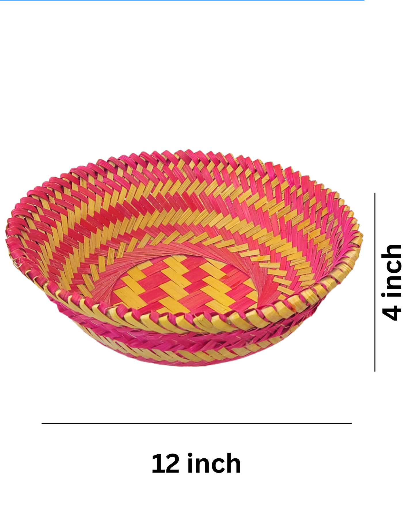 Handmade Bamboo Ultamuri Color Multipurpose Round Basket | Set of 5 Pcs