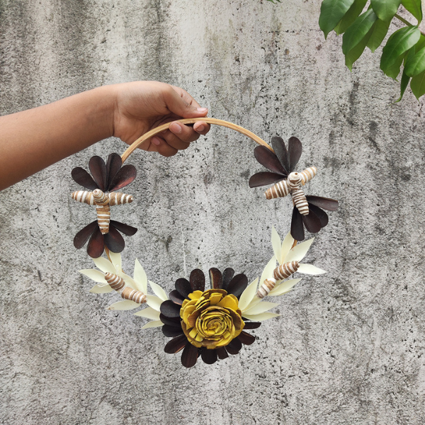 Butterfly Artificial Flower Door Wreath