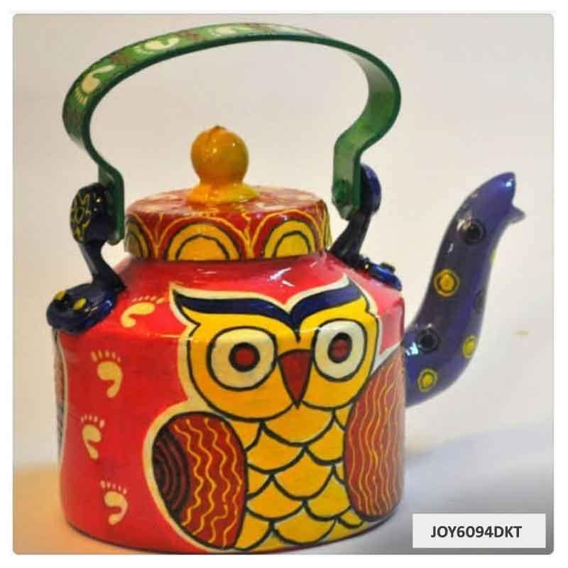 Handmade Painted Artist Contemporary Indian Kettle
