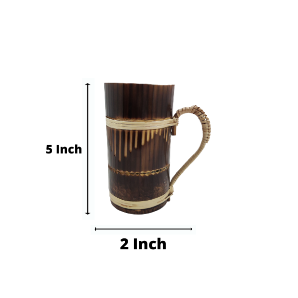 Handmade Bamboo Beer Mug Minakari Design