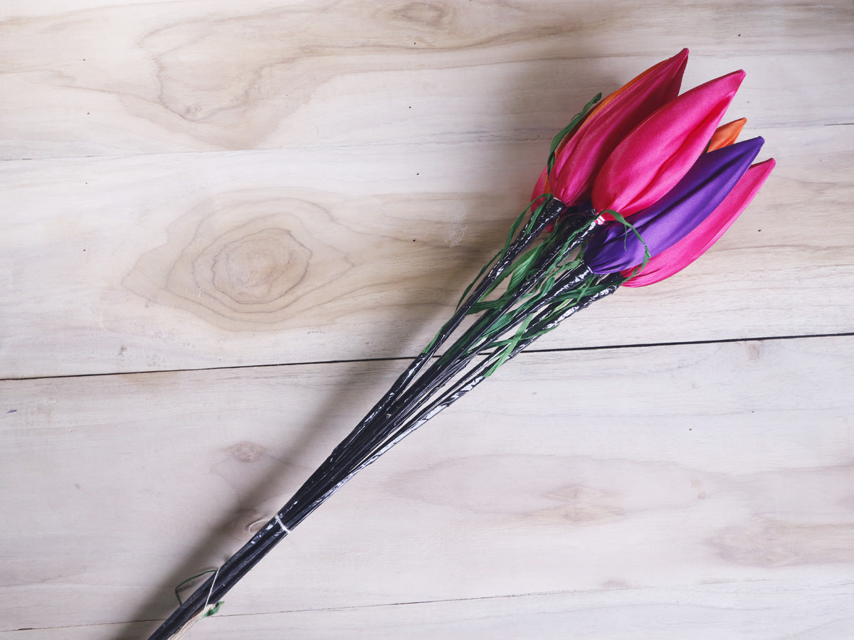 Silk Single Lotus Buds Flower Stick