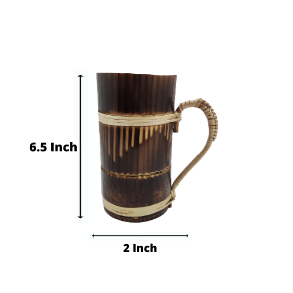 Handmade Bamboo Beer Mug Minakari Design