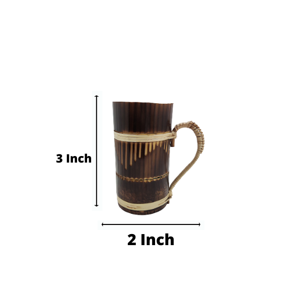 Handmade Bamboo Beer Mug Minakari Design 3 Pcs