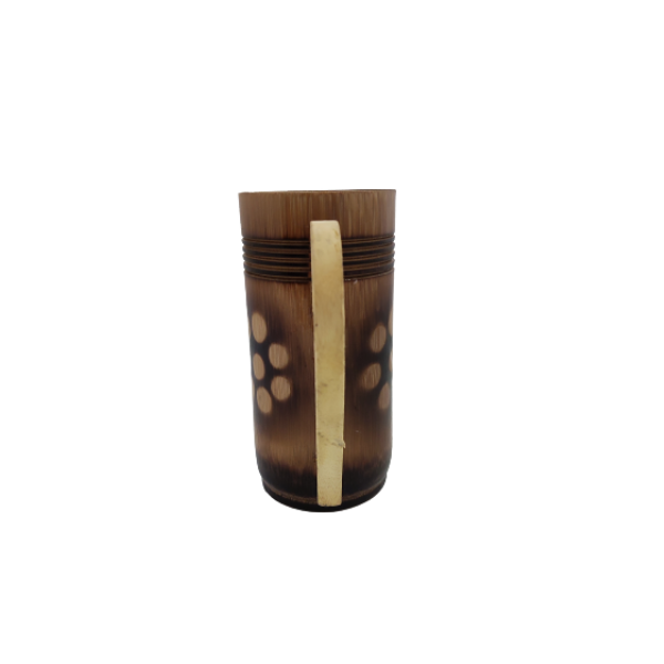 Handmade Bamboo Beer Mug with Wooden Handle. 2Pcs