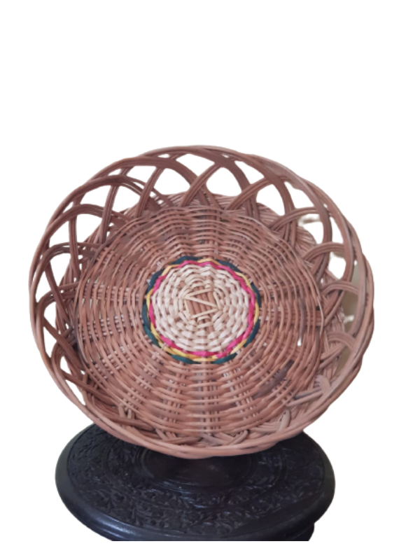 Kashmiri Willow Heavy Round Jali Basket