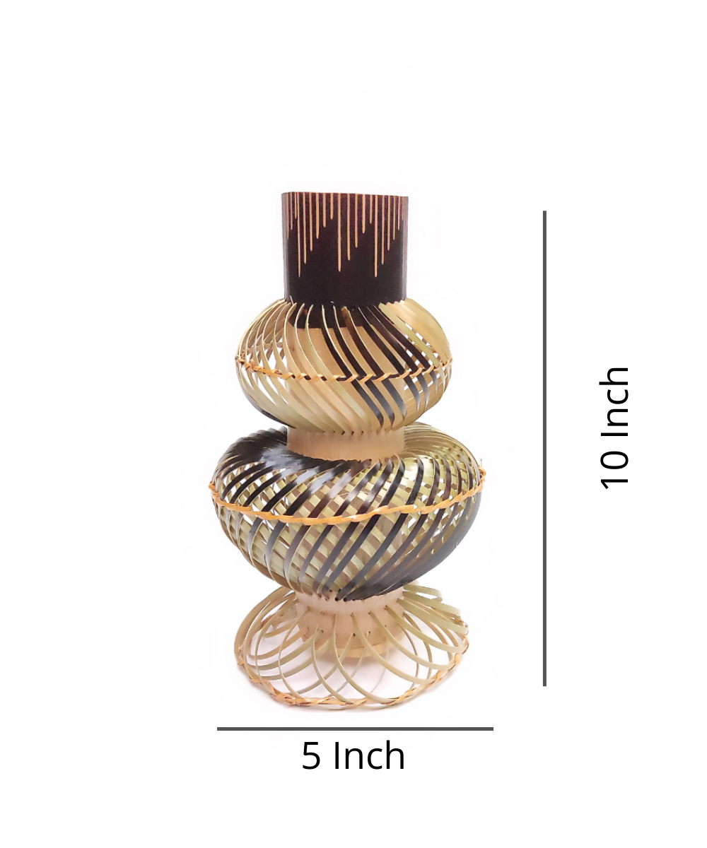 Handmade Bamboo Flower Vase Classic Olpe 10 Inch