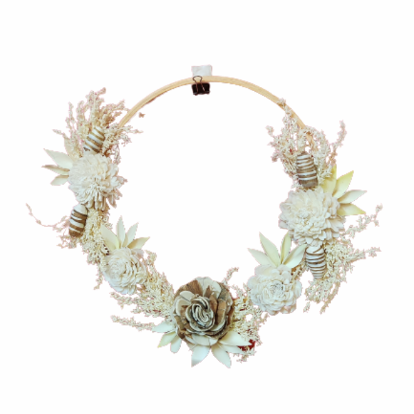 Rose Belle Exotic Natural Color Door Wreath