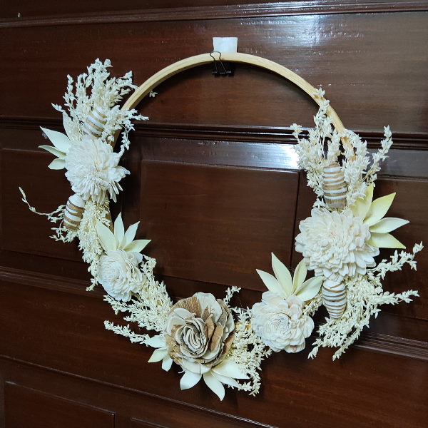 Rose Belle Exotic Natural Color Door Wreath
