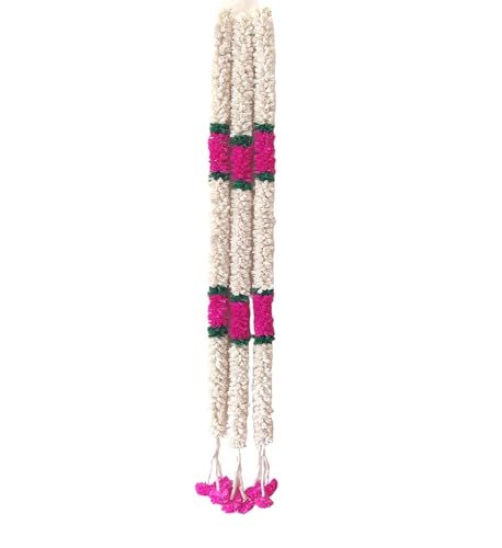 Sola Wood Flower Garland | 4 Ft 3 Pcs White Pink