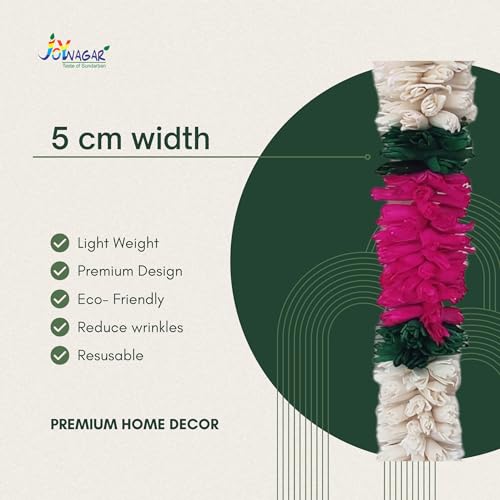 Sola Wood Flower Garland | 4 Ft 3 Pcs White Pink