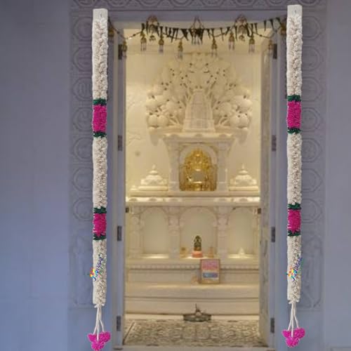 Sola Wood Flower Garland | 4 Ft 3 Pcs White Pink