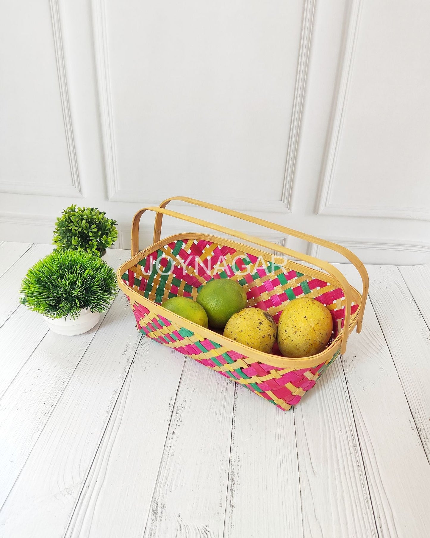 Bamboo Tray 12 inch Color With Handle Set of 2