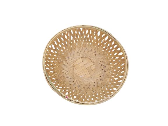 Bamboo Tokri Basket Round Natural Plain Set of 5