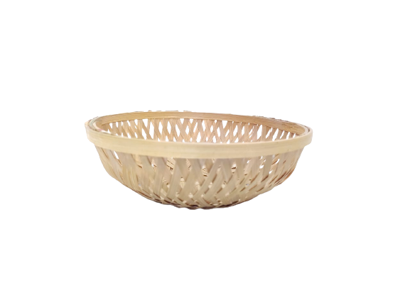 Bamboo Tokri Basket Round Natural Plain Set of 5