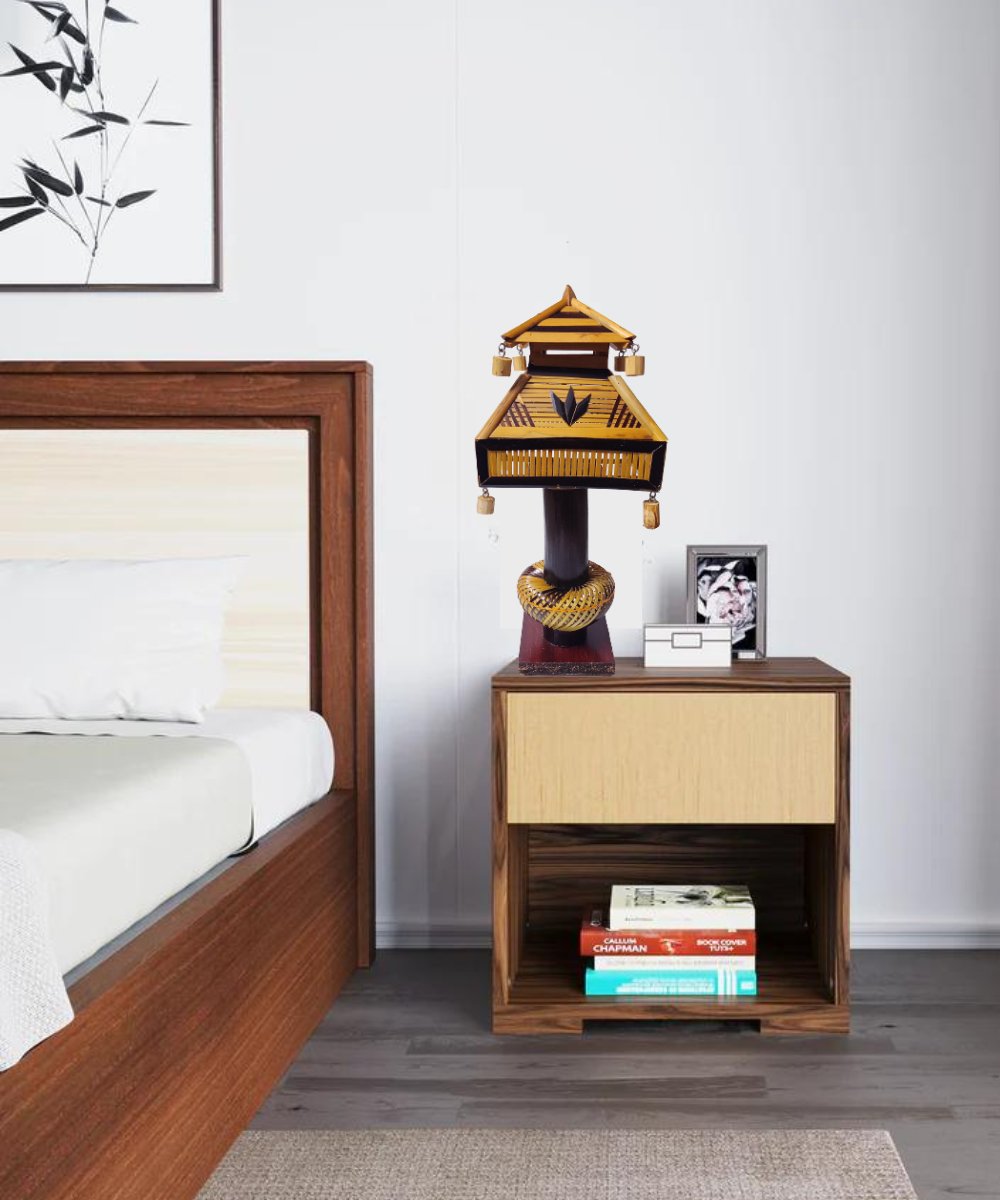 Handmade Bamboo Table Lamp - Sustainable and Eco-Friendly Modern Army Design