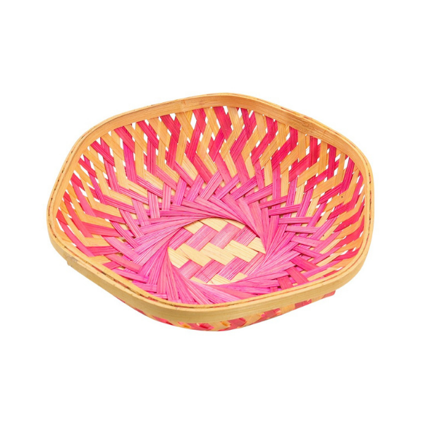Handmade Bamboo Hexagonal Tokri / Gift Hamper Basket Set of 10