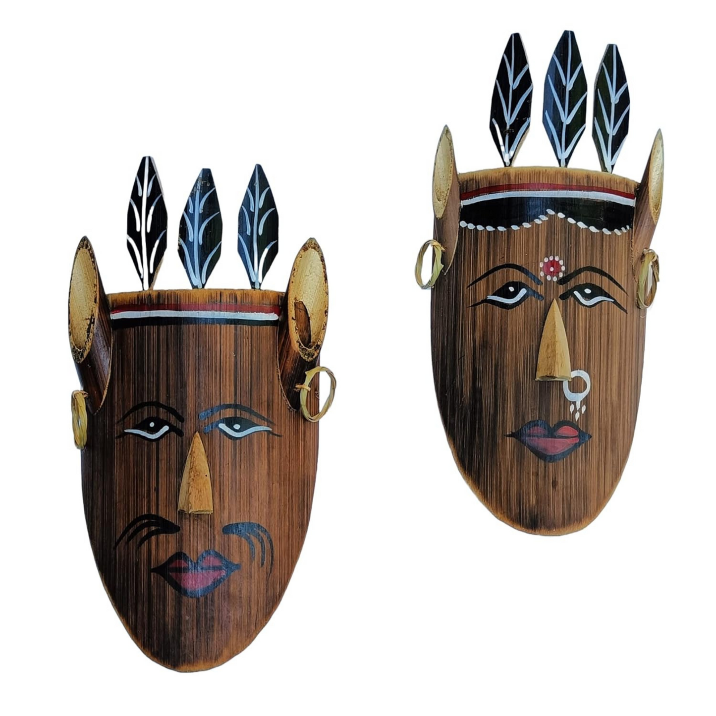Bamboo Naga Mask Wall Mount Male Female Idol