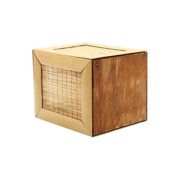 Handmade Bamboo Rectangular Pen Stand Natural Color 2 pcs