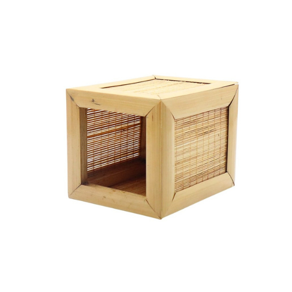 Handmade Bamboo Rectangular Pen Stand Natural Color 2 pcs