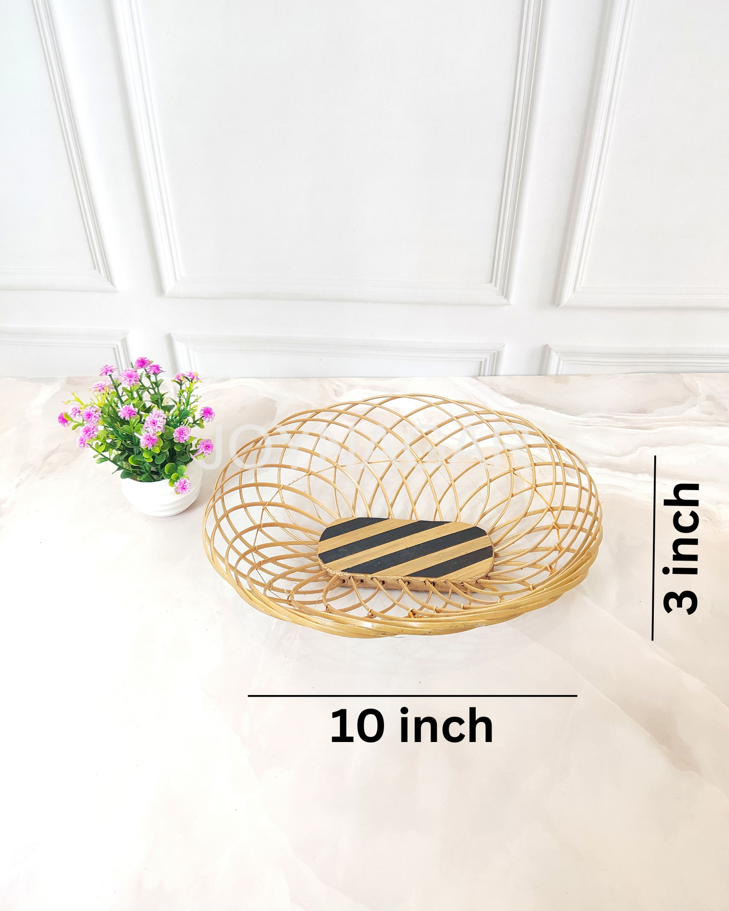 Handmade Bamboo Stick Basket Oval Natural Color 6Pcs