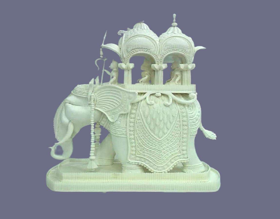Handmade Sola Wood Vintage Elephant Idol