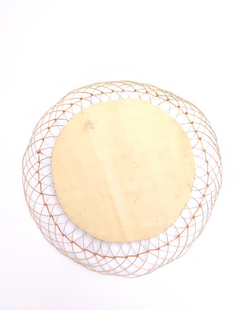 Bamboo Natural Round Shape Ganesha Wall Mount 10 inch