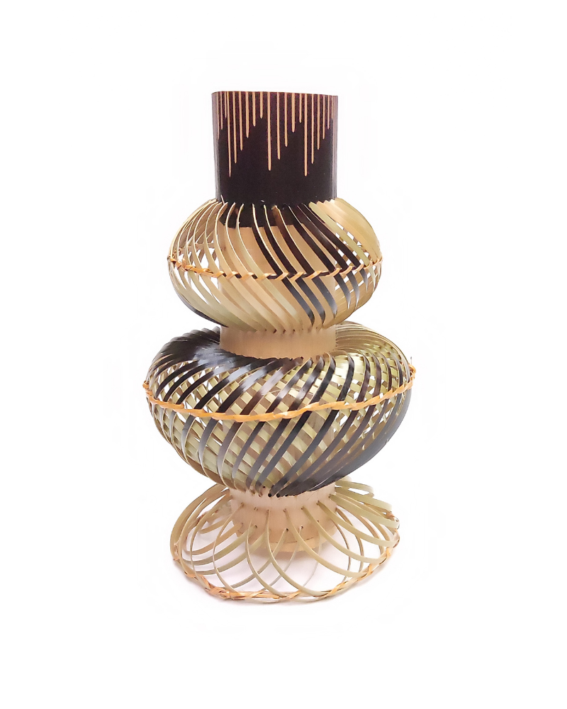 Handmade Bamboo Flower Vase Classic Olpe 10 Inch