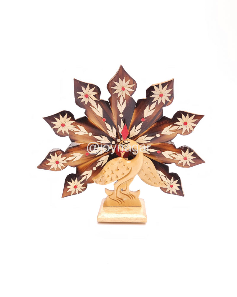 Bamboo Natural Peacock Showpiece