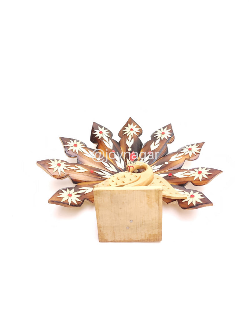 Bamboo Natural Peacock Showpiece
