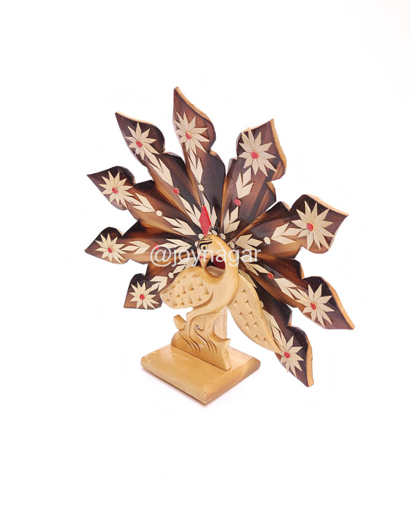 Bamboo Natural Peacock Showpiece