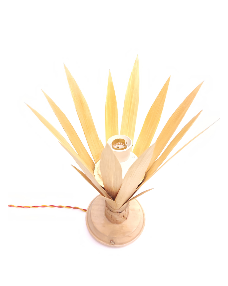 Bamboo Table Lamp Pineapple Shape with Bulb Holder