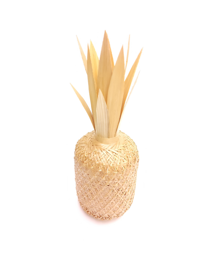 Bamboo Table Lamp Pineapple Shape with Bulb Holder