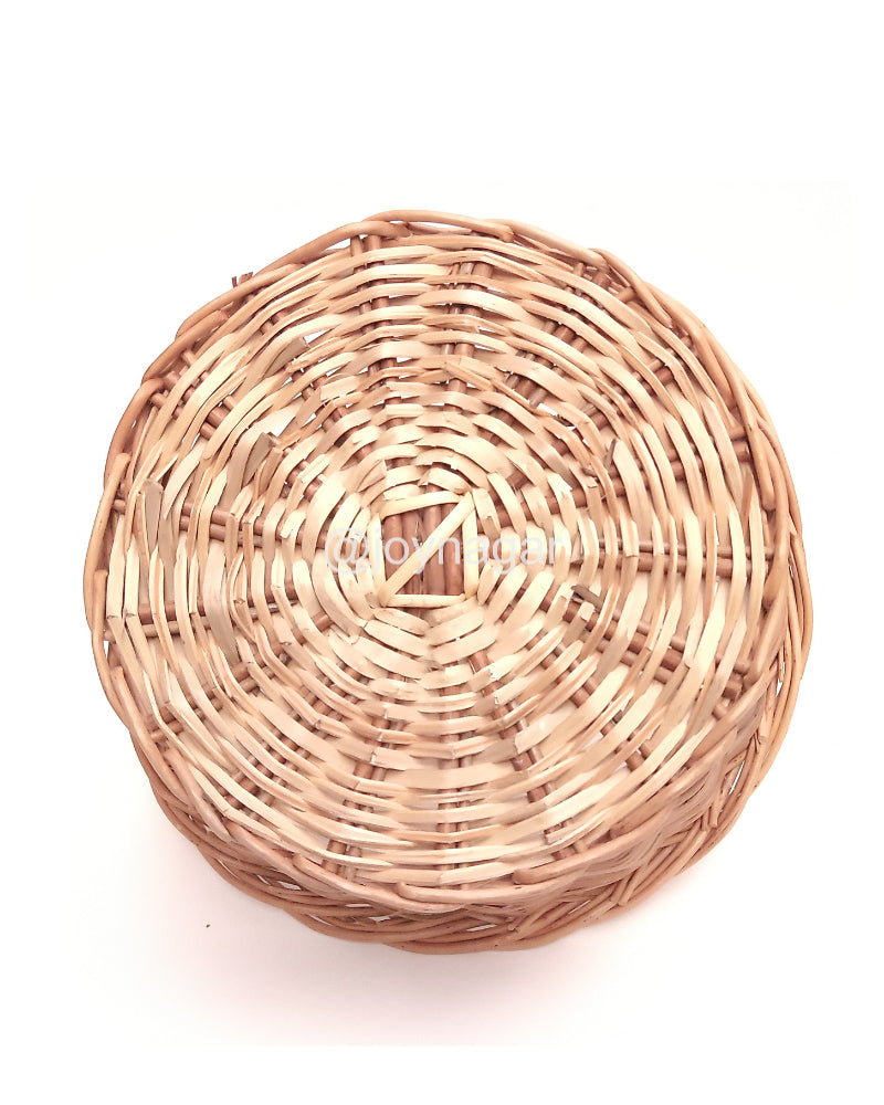 Willow Wicker Round Kodai Basket with Side Handle | Set of 3