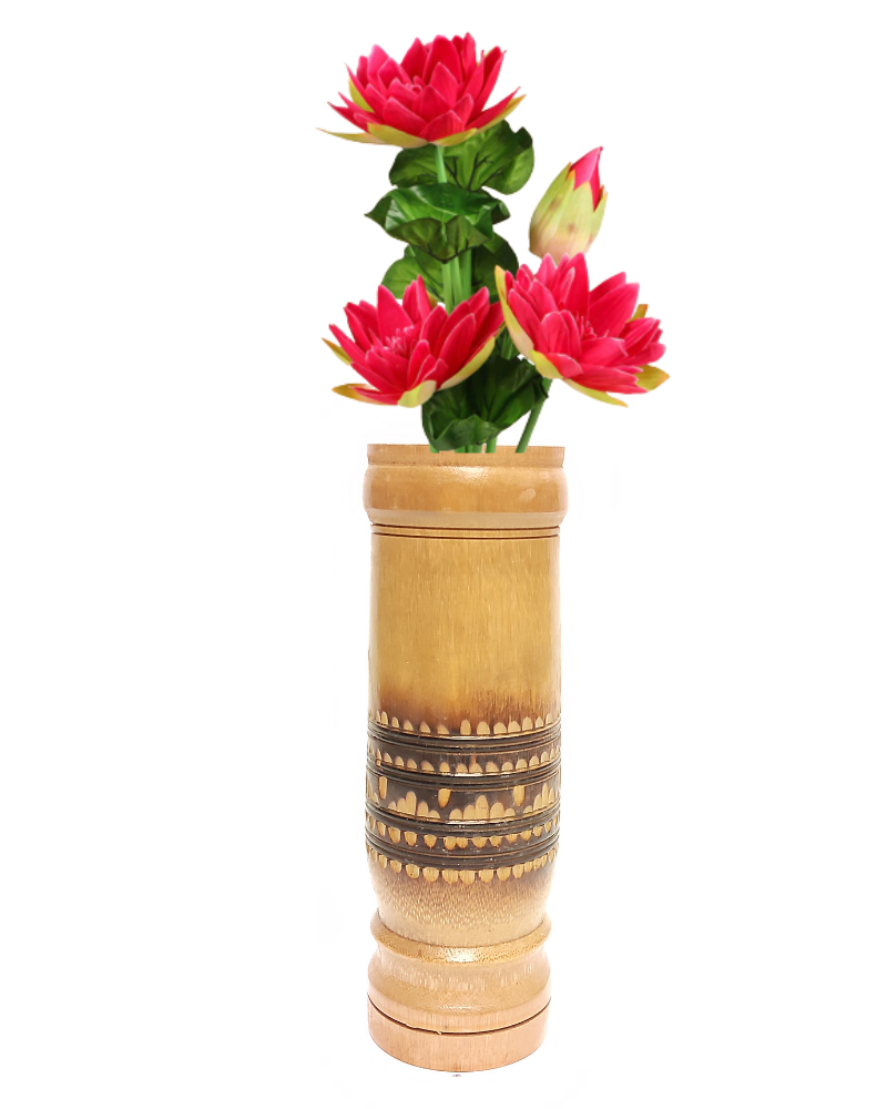 Handmade Bamboo Minakari Design Slim Flower Vase