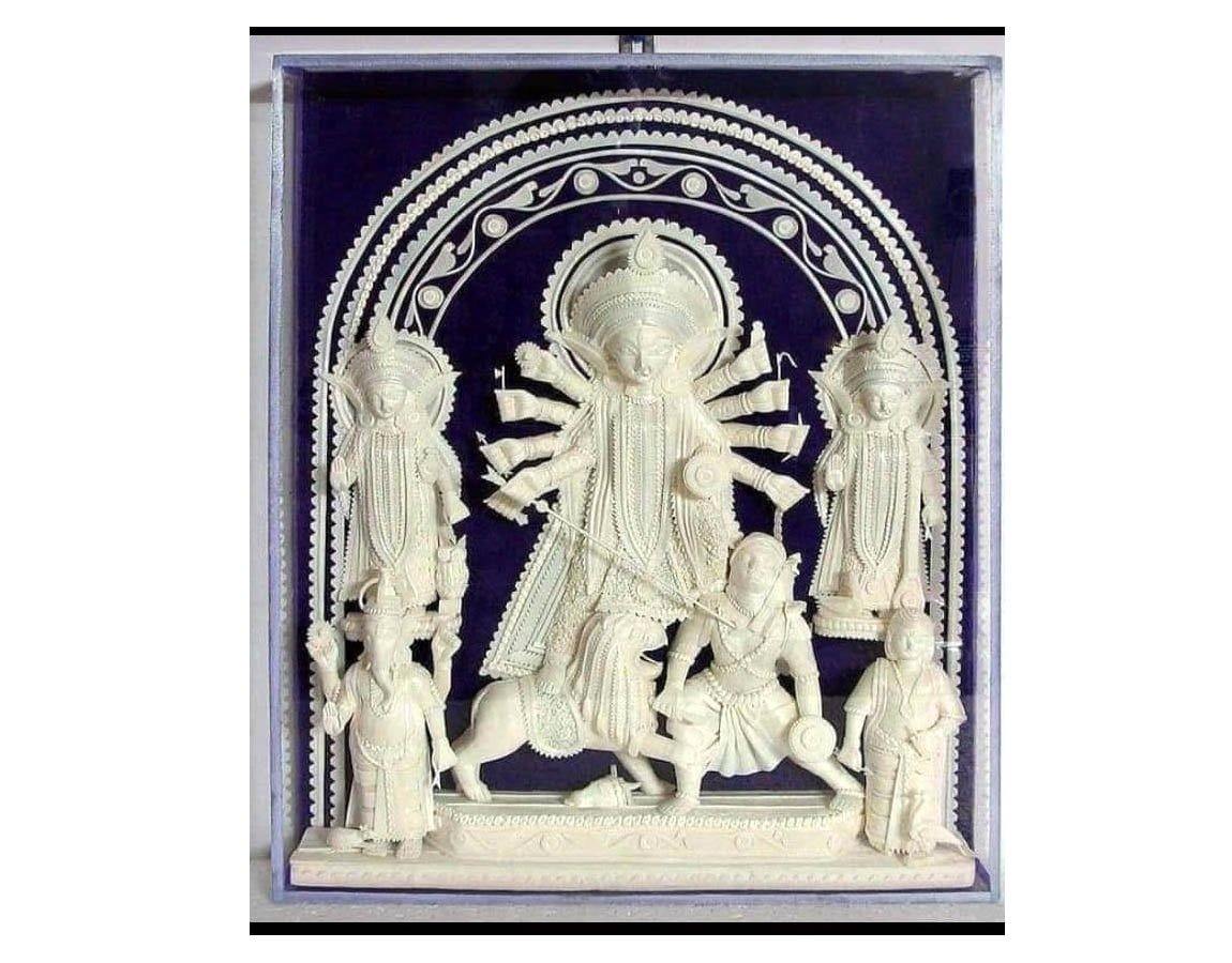 Maa Durga Handmade Sola Wood Icon