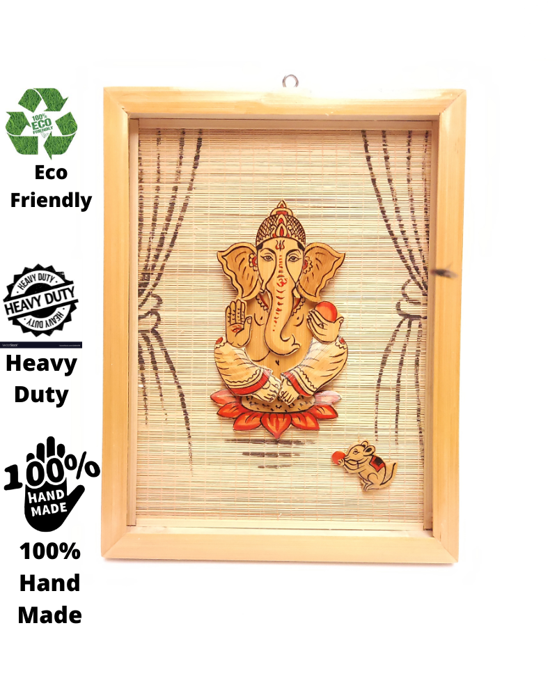 Natural Bamboo Wall Decor Scenary Ganesha