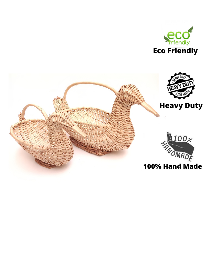 Kashmiri Willow Wicker Duck Basket  For Fruits & Flower Storage